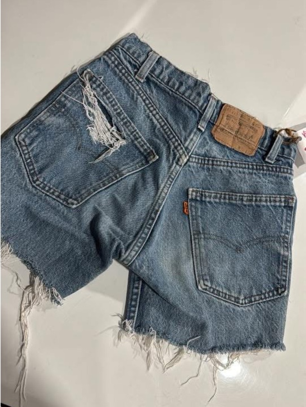 Vintage Levi's Light Blue Distressed Denim Cutoff Shorts